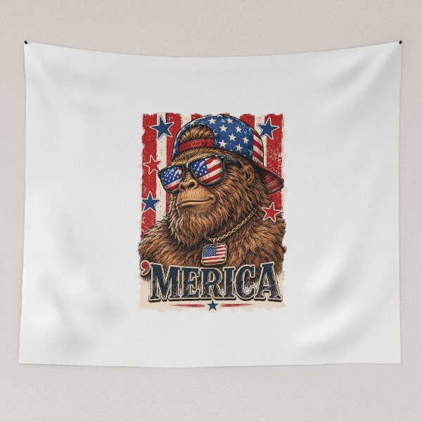 Item preview, Bigfoot ’Merica Patriotic Vintage USA designed and sold by Spyshirt.