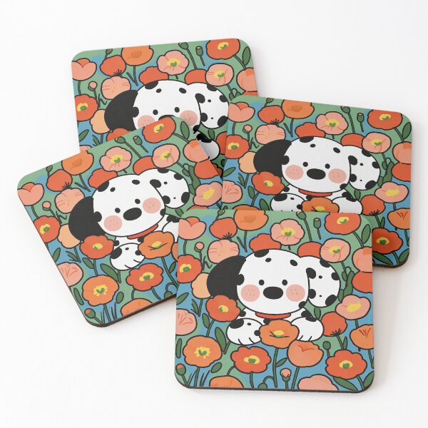 Item preview, Cute Dalmatian Puppy Peeking in Red Flowers designed and sold by Simple Life & KAMOCHI.