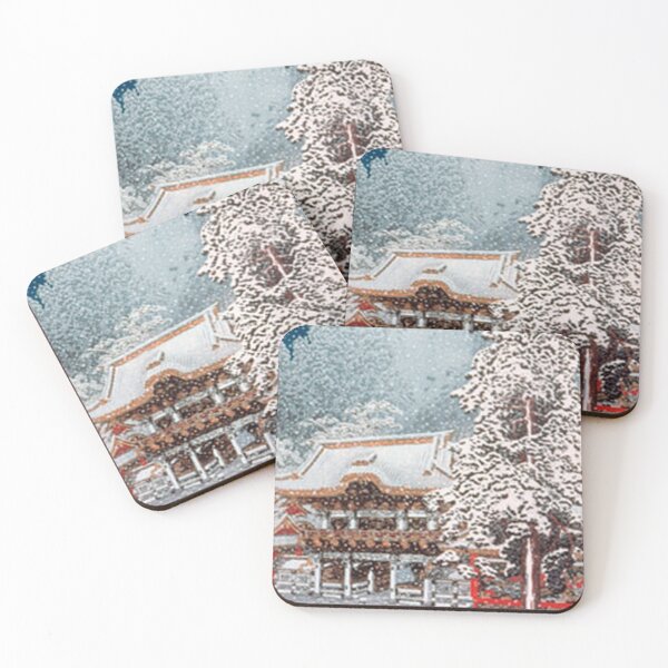 Item preview, Yomeimon Gate in Snow: Vintage Kawase Hasui Nikko Toshogu Japanese Woodblock Print designed and sold by vekotpu.