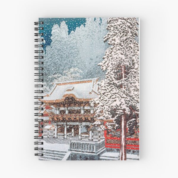 Item preview, Yomeimon Gate in Snow: Vintage Kawase Hasui Nikko Toshogu Japanese Woodblock Print designed and sold by vekotpu.