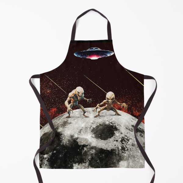 Item preview, Retro ufo alien invasion on moon surface Art  designed and sold by FahdSpaceArt.