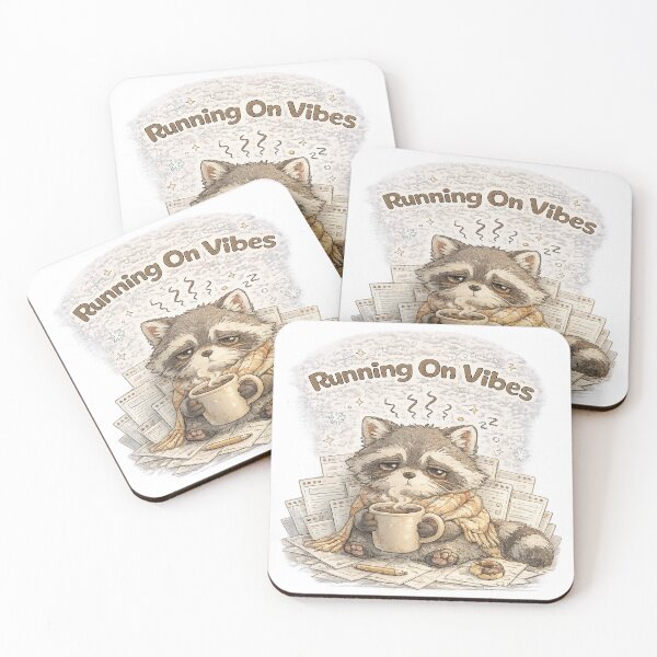 Item preview, Tired Raccoon – Running On Vibes | Sleep Deprived Trash Raccoon  designed and sold by Clothes With Smiling Animals Walt Gral.