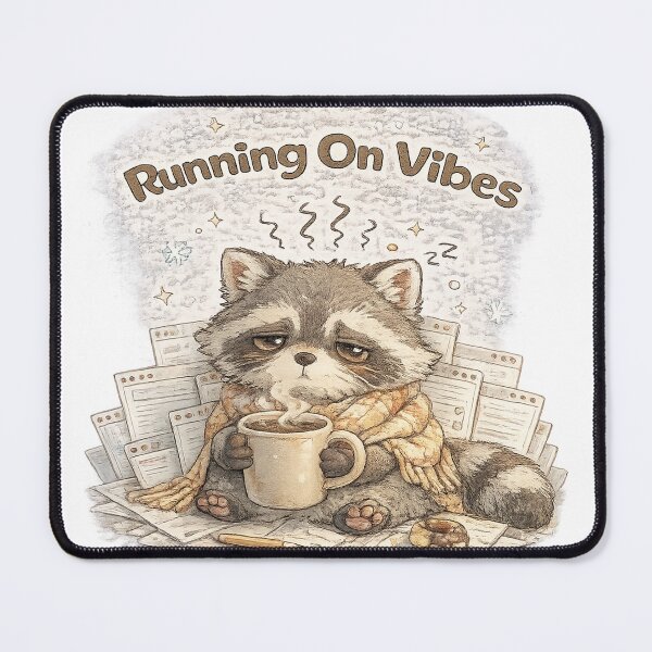 Item preview, Tired Raccoon – Running On Vibes | Sleep Deprived Trash Raccoon  designed and sold by Clothes With Smiling Animals Walt Gral.