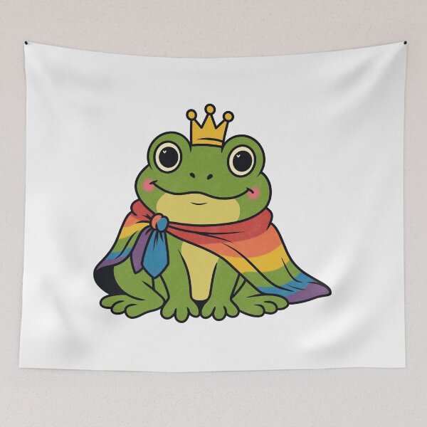 Item preview, Cute Pride Frog King with Rainbow Cape designed and sold by Anne97s.