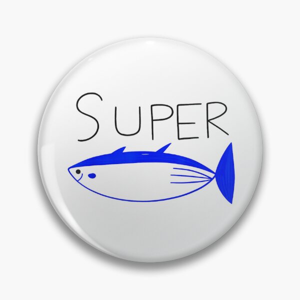 Item preview, Super Blue Tuna Fish Cute Minimalist Hand Drawn Ocean Animal Graphic Novelty Design designed and sold by KenveLaova.