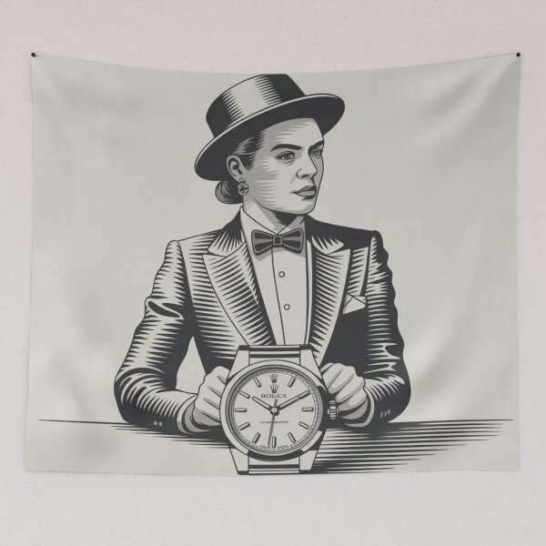 Item preview, Elegant Woman with Luxury Watch designed and sold by RAISC.