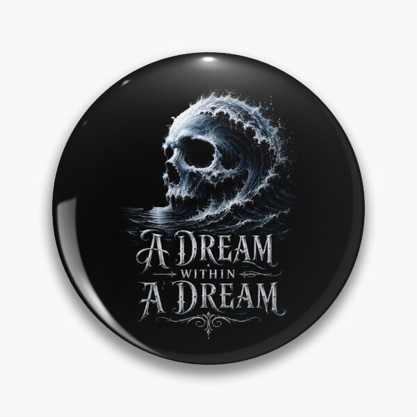 Item preview, Edgar Allan Poe A Dream Within a Dream Ocean Wave Skull designed and sold by Fenay Designs.