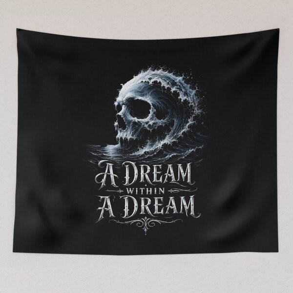 Item preview, Edgar Allan Poe A Dream Within a Dream Ocean Wave Skull designed and sold by Fenay Designs.