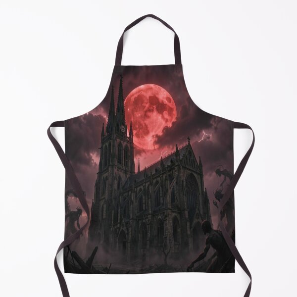 Item preview, Gothic Cathedral Under a Blood‑Red Moon with Shadow Figures and Storm‑Lit Atmosphere designed and sold by FotoworldEdel.