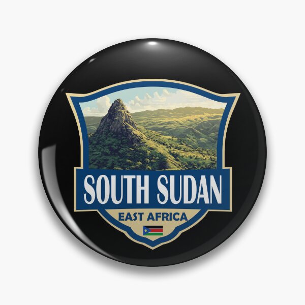 Item preview, South Sudan Illustration Retro Badge designed and sold by KrisSidDesigns.