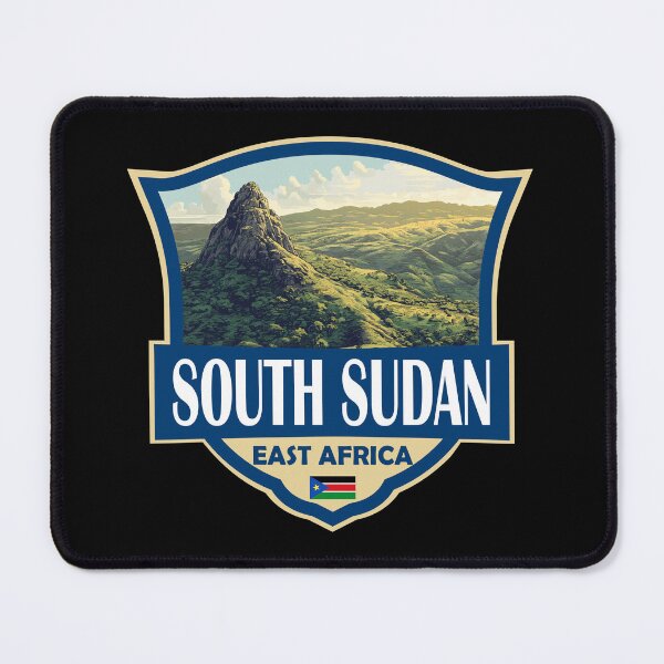Item preview, South Sudan Illustration Retro Badge designed and sold by KrisSidDesigns.