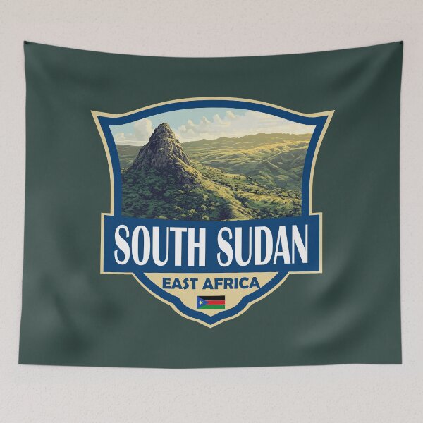 Item preview, South Sudan Illustration Retro Badge designed and sold by KrisSidDesigns.