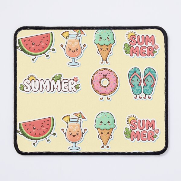 Item preview, Cute Kawaii Summer Vibes Sticker Pack Tropical Beach Fun designed and sold by jo-e-basta.