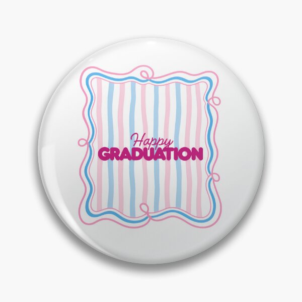 Item preview, Happy Graduation Bold Typography on Pastel Pink and Teal Striped Pattern designed and sold by VibranPalette.