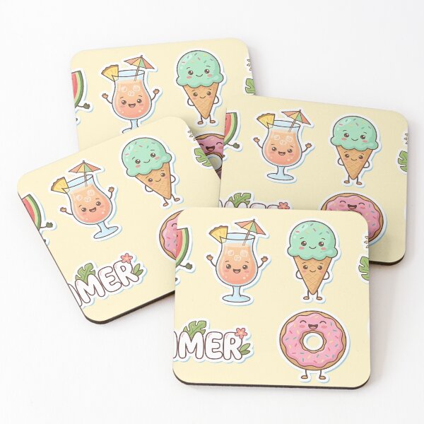 Item preview, Cute Kawaii Summer Vibes Sticker Pack Tropical Beach Fun designed and sold by jo-e-basta.
