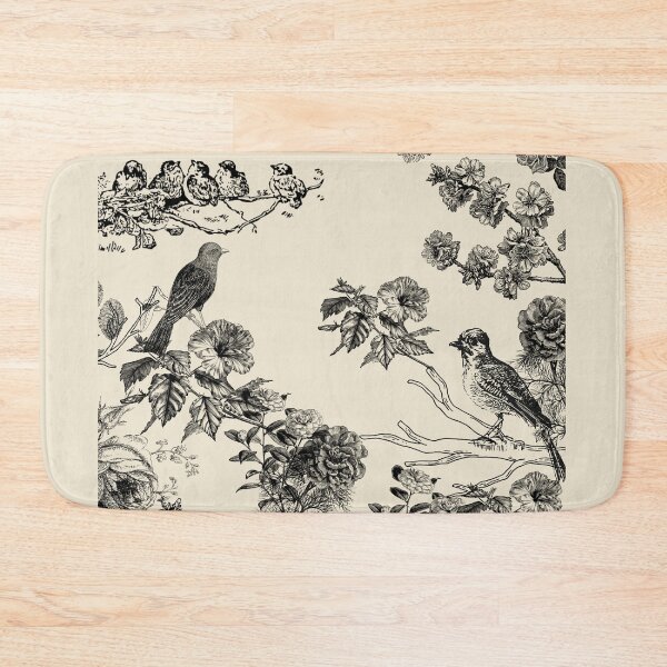 Item preview, Vintage Botanical Birds Toile Pattern designed and sold by Asmaa Abdul-Azim.