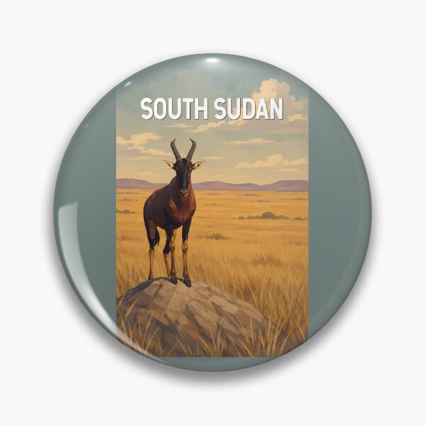Item preview, South Sudan Illustration Travel Art Vintage designed and sold by KrisSidDesigns.