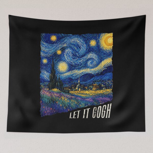 Item preview, Let It Gogh Funny Vincent Van Gogh Starry Night Painting Pun Fine Art designed and sold by EvandSolis.