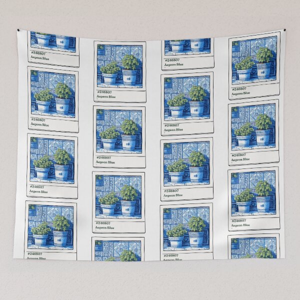 Item preview, Aegean blue pot plants designed and sold by priyankajustine.