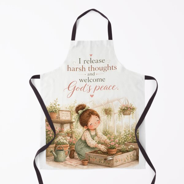 Item preview, I Release Harsh Thoughts Welcome God’s Peace Christian Affirmation Art designed and sold by LoveNurseries.