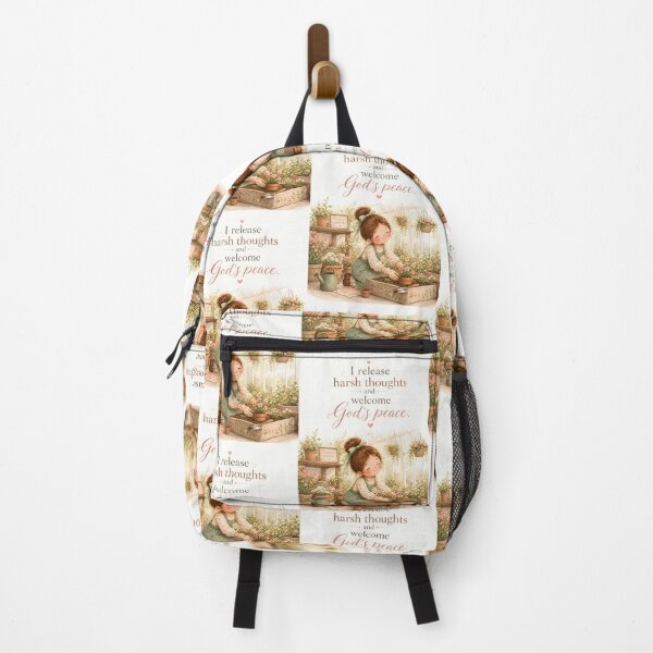 Item preview, I Release Harsh Thoughts Welcome God’s Peace Christian Affirmation Art designed and sold by LoveNurseries.