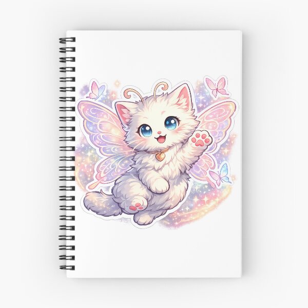 Item preview, Cute Fairy Cat Cartoon | Fluffy White Kitty with Butterfly Wings Fantasy T-Shirt Design designed and sold by ArtistryPulse90.