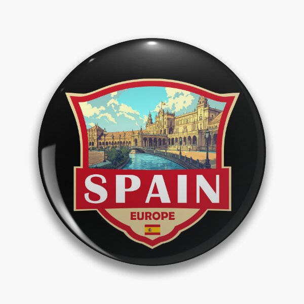 Item preview, Spain Illustration Retro Badge designed and sold by KrisSidDesigns.