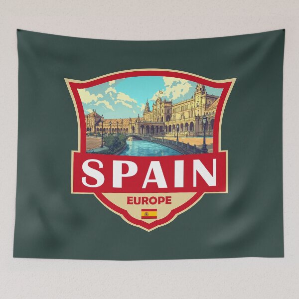 Item preview, Spain Illustration Retro Badge designed and sold by KrisSidDesigns.