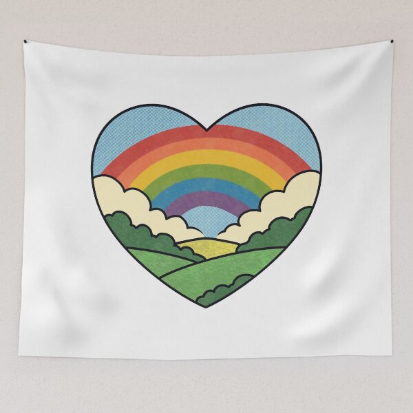 Item preview, Rainbow Landscape Pride Heart Art designed and sold by Anne97s.