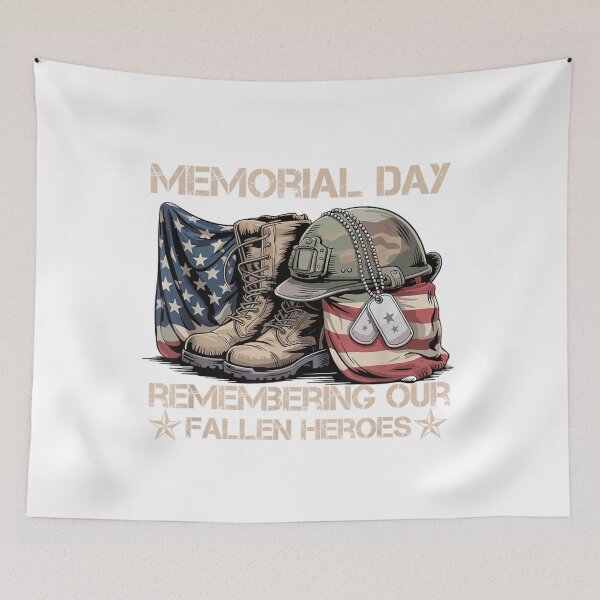 Item preview, Memorial Day Remembering Our Fallen Heroes American Flag Military Combat Boots Soldiers Tribute designed and sold by VedaSeraphina.