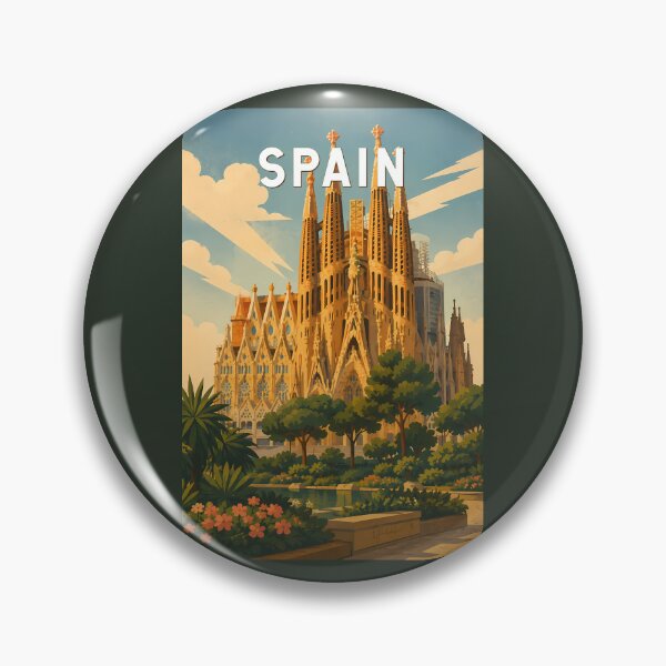 Item preview, Spain Illustration Travel Art Vintage designed and sold by KrisSidDesigns.
