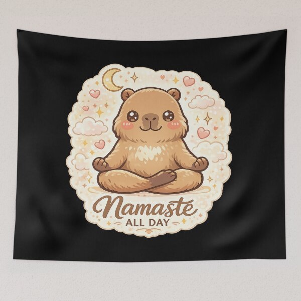 Item preview, Namaste All Day – Cute Meditating Capybara Kawaii Yoga Design designed and sold by MartBook.