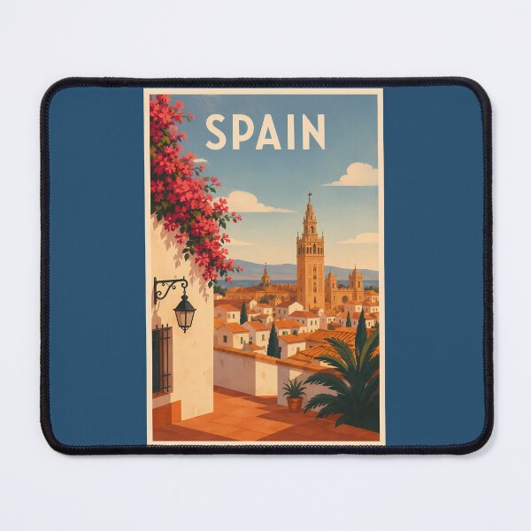 Item preview, Spain Seville Illustration Travel Art Vintage designed and sold by KrisSidDesigns.