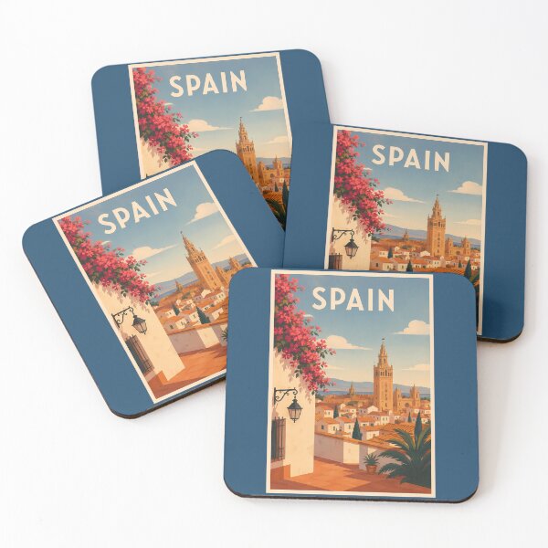 Item preview, Spain Seville Illustration Travel Art Vintage designed and sold by KrisSidDesigns.