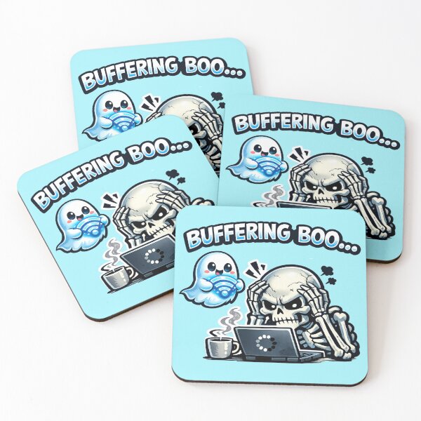 Item preview, BUFFERING BOO Ghost Meme Sticker | Cute Spooky Skeleton WiFi Art designed and sold by Ecocrushstudio.