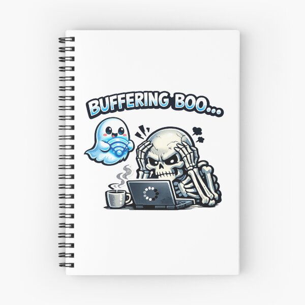 Item preview, BUFFERING BOO Ghost Meme Sticker | Cute Spooky Skeleton WiFi Art designed and sold by Ecocrushstudio.