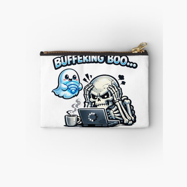 Item preview, BUFFERING BOO Ghost Meme Sticker | Cute Spooky Skeleton WiFi Art designed and sold by Ecocrushstudio.