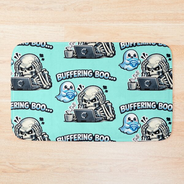 Item preview, BUFFERING BOO Ghost Meme Sticker | Cute Spooky Skeleton WiFi Art designed and sold by Ecocrushstudio.