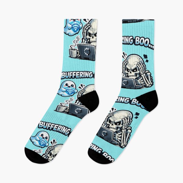 Item preview, BUFFERING BOO Ghost Meme Sticker | Cute Spooky Skeleton WiFi Art designed and sold by Ecocrushstudio.