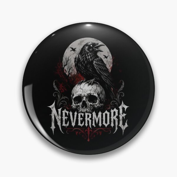 Item preview, Edgar Allan Poe Heavy Metal Nevermore Raven Skull Goth designed and sold by Fenay Designs.
