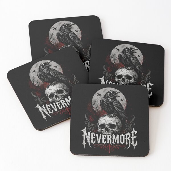 Item preview, Edgar Allan Poe Heavy Metal Nevermore Raven Skull Goth designed and sold by Fenay Designs.