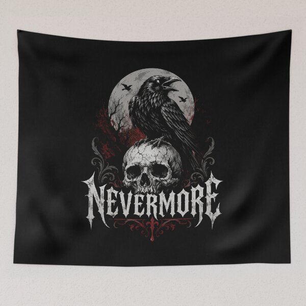 Item preview, Edgar Allan Poe Heavy Metal Nevermore Raven Skull Goth designed and sold by Fenay Designs.