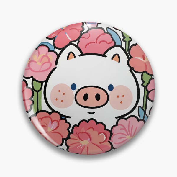 Item preview, Cute Little Piglet in Pink Floral Pattern designed and sold by Simple Life & KAMOCHI.