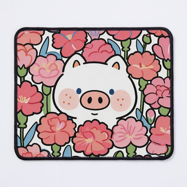 Item preview, Cute Little Piglet in Pink Floral Pattern designed and sold by Simple Life & KAMOCHI.