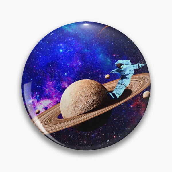 Item preview, surreal Astronaut skating on Saturn rings space art  designed and sold by FahdSpaceArt.