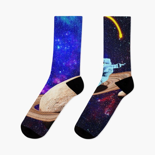 Item preview, surreal Astronaut skating on Saturn rings space art  designed and sold by FahdSpaceArt.