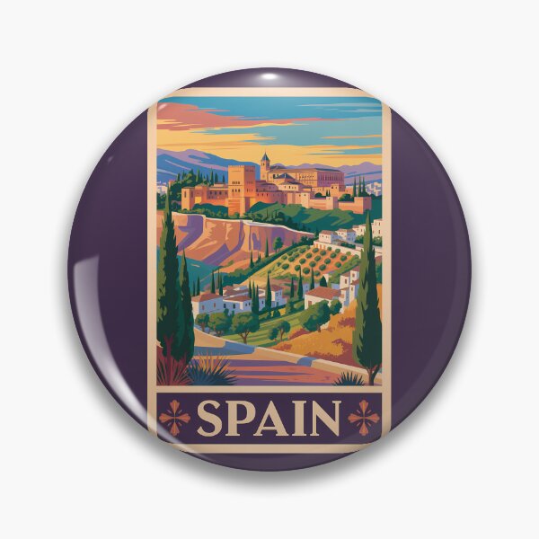 Item preview, Spain Granada Illustration Travel Art Vintage designed and sold by KrisSidDesigns.