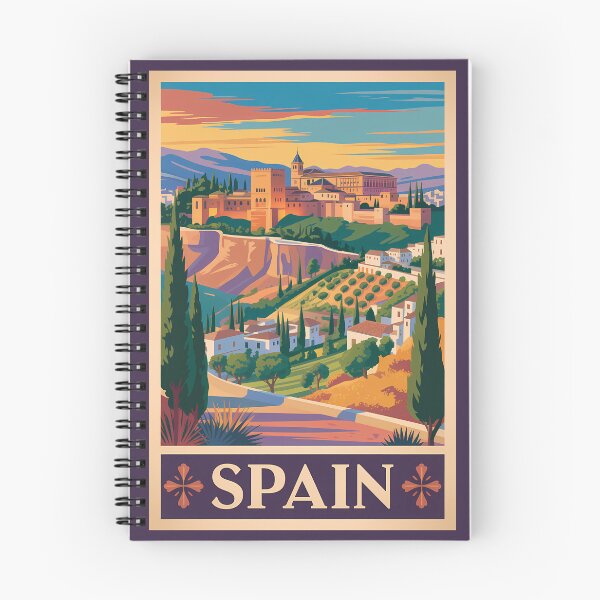 Item preview, Spain Granada Illustration Travel Art Vintage designed and sold by KrisSidDesigns.