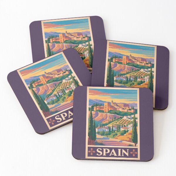 Item preview, Spain Granada Illustration Travel Art Vintage designed and sold by KrisSidDesigns.