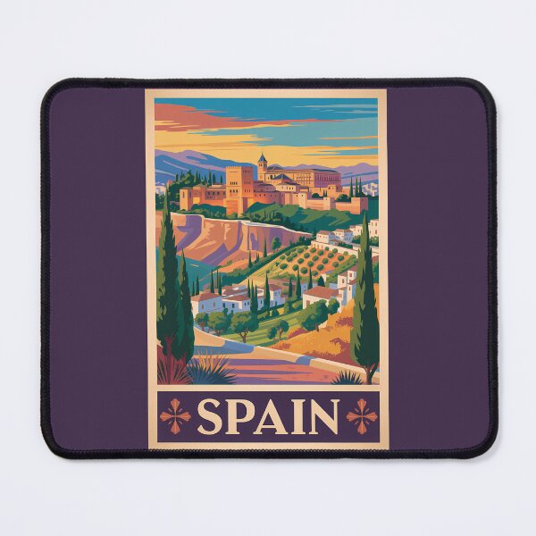 Item preview, Spain Granada Illustration Travel Art Vintage designed and sold by KrisSidDesigns.